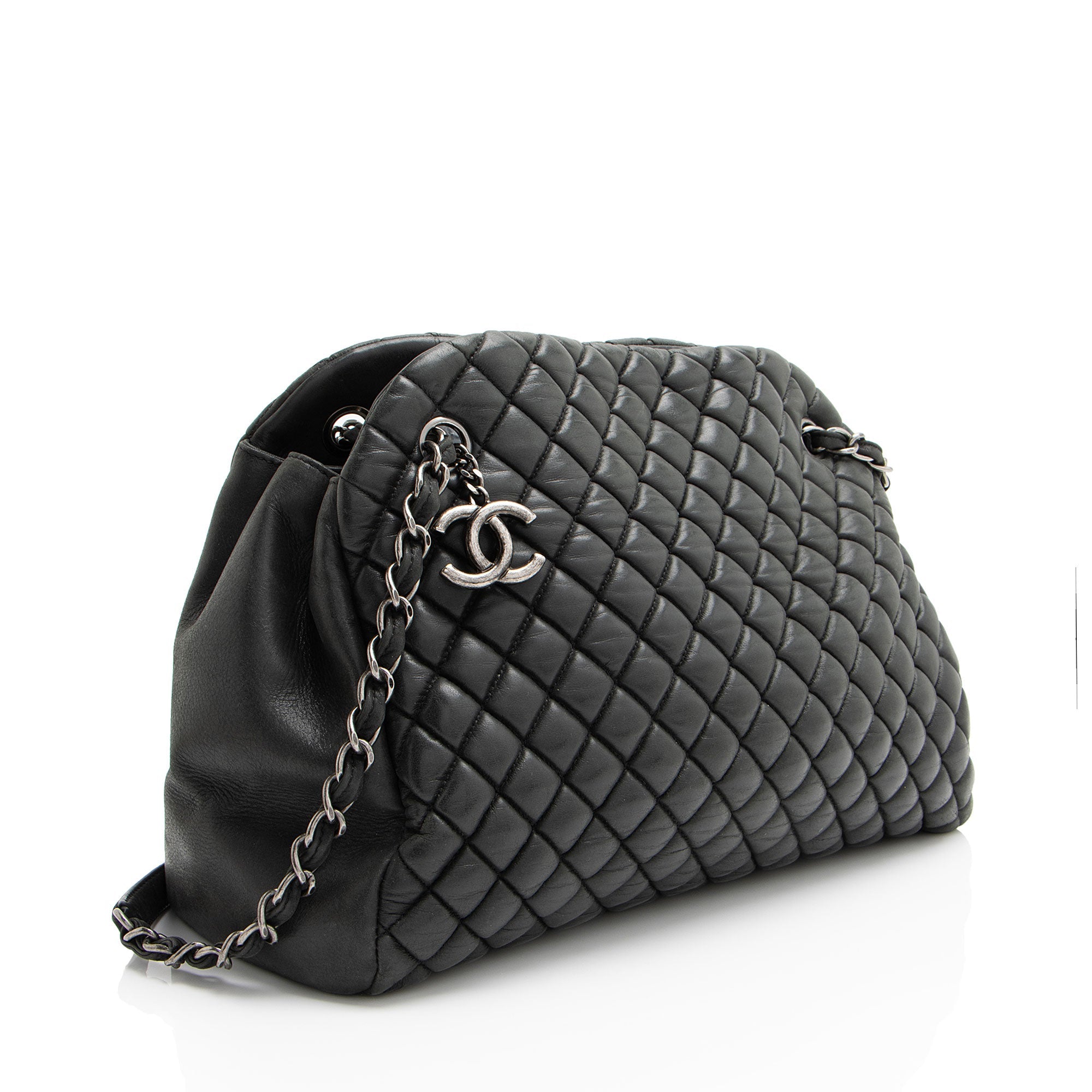 Chanel Lambskin Just Mademoiselle Large Bowler Bag