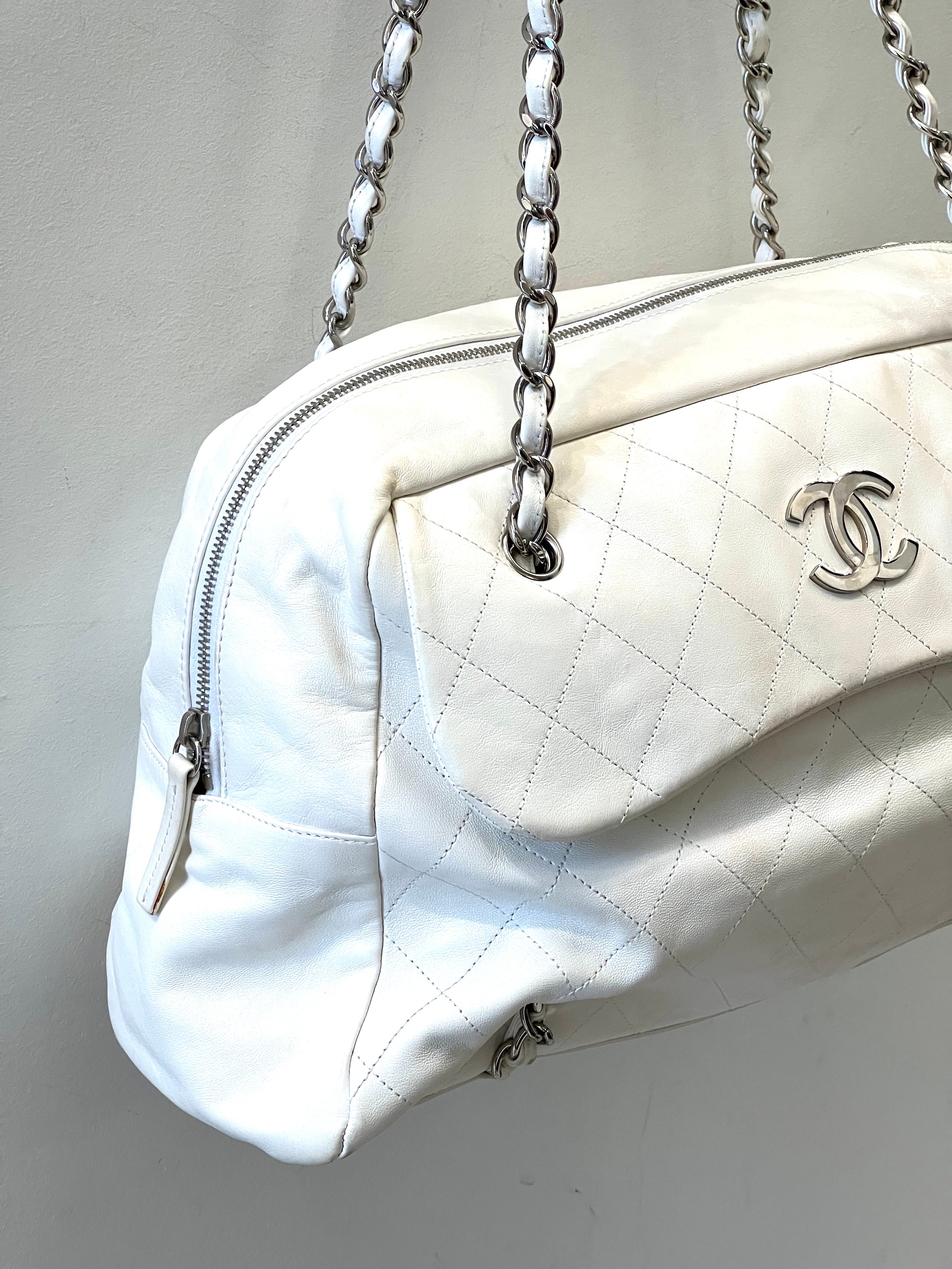 CHANEL LAMBSKIN LARGE BOWLER BAG