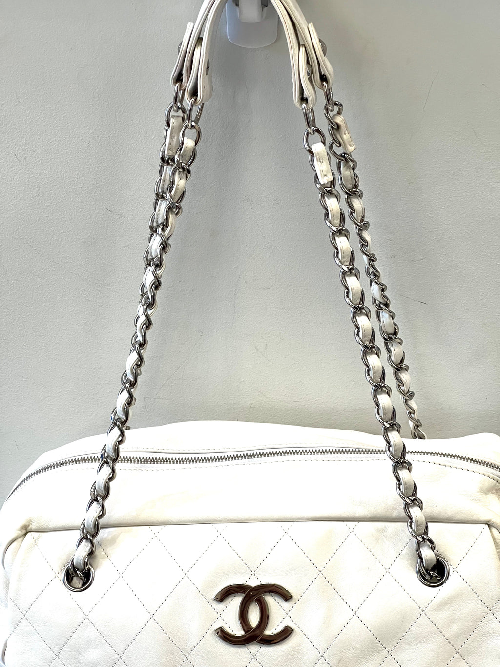 CHANEL LAMBSKIN LARGE BOWLER BAG