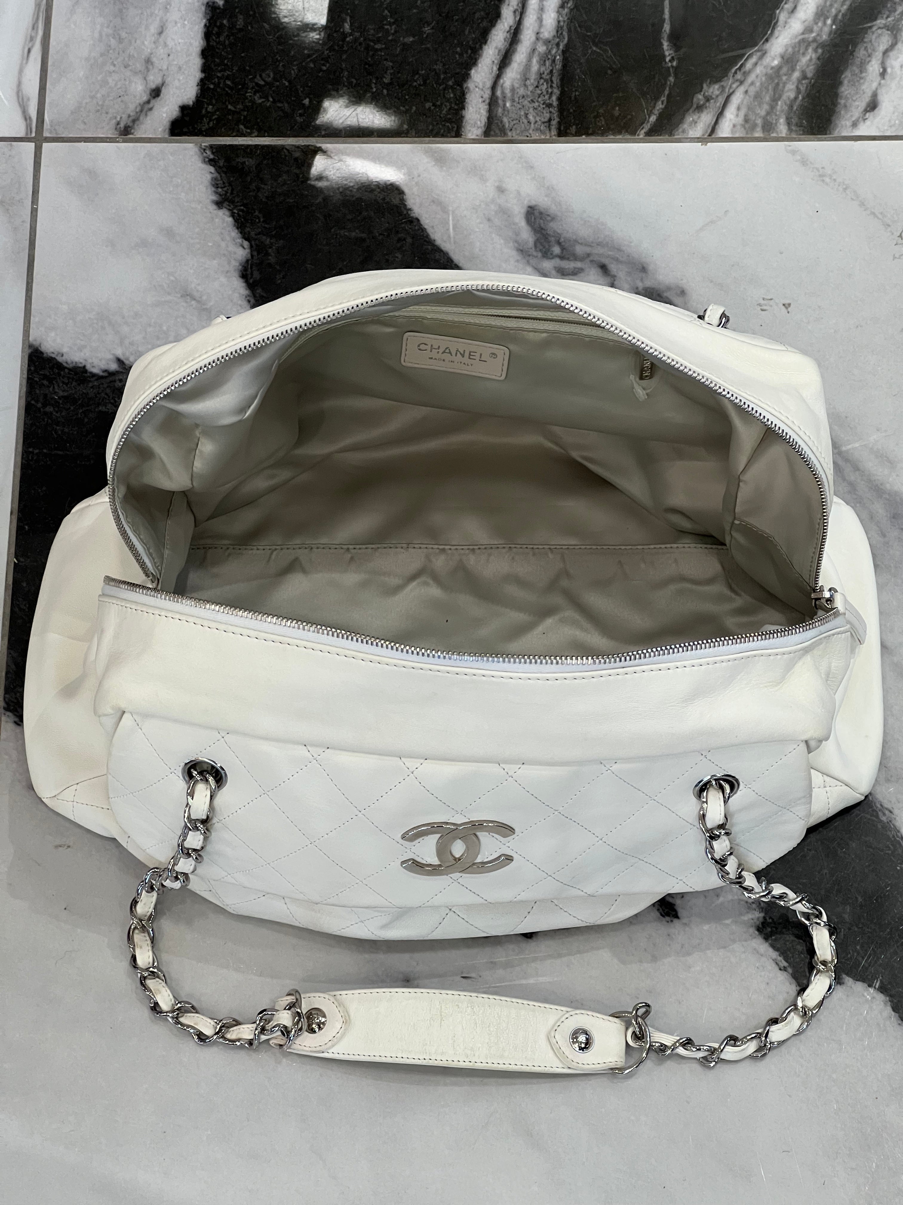 CHANEL LAMBSKIN LARGE BOWLER BAG