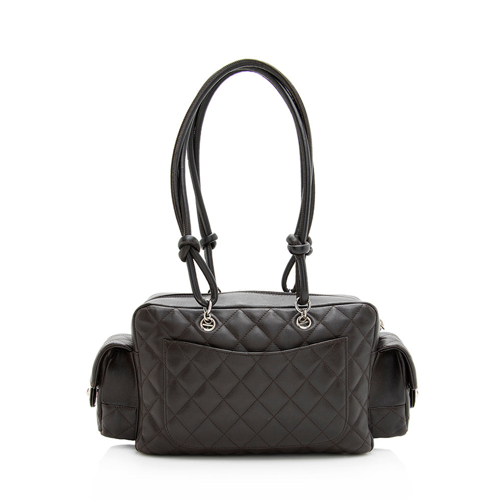 Chanel Lambskin Ligne Cambon Mini Reporter Satchel (SHF-19510)
