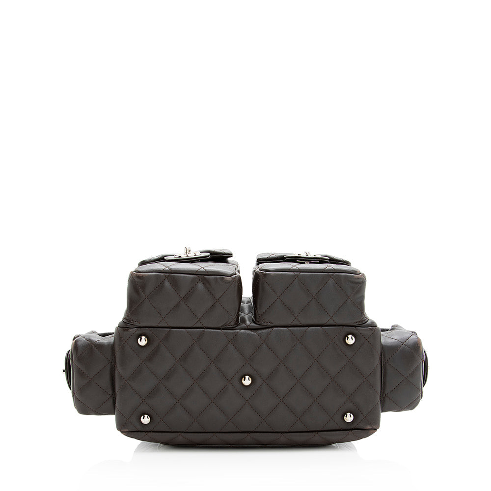 Chanel Lambskin Ligne Cambon Mini Reporter Satchel (SHF-19510)