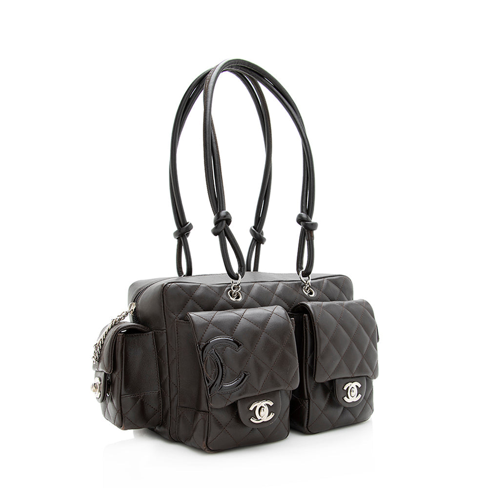 Chanel Lambskin Ligne Cambon Mini Reporter Satchel (SHF-19510)