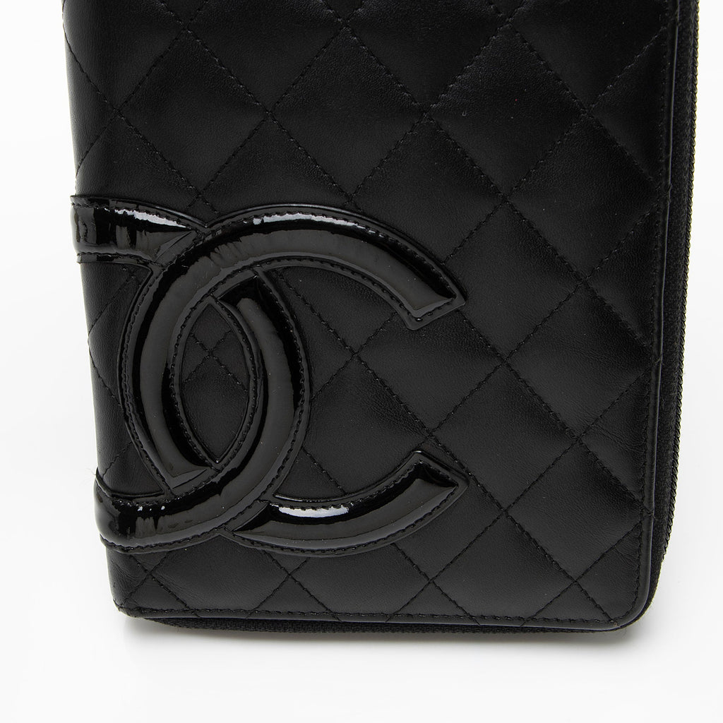 Chanel Lambskin Ligne Cambon Zip Around Organizer Wallet