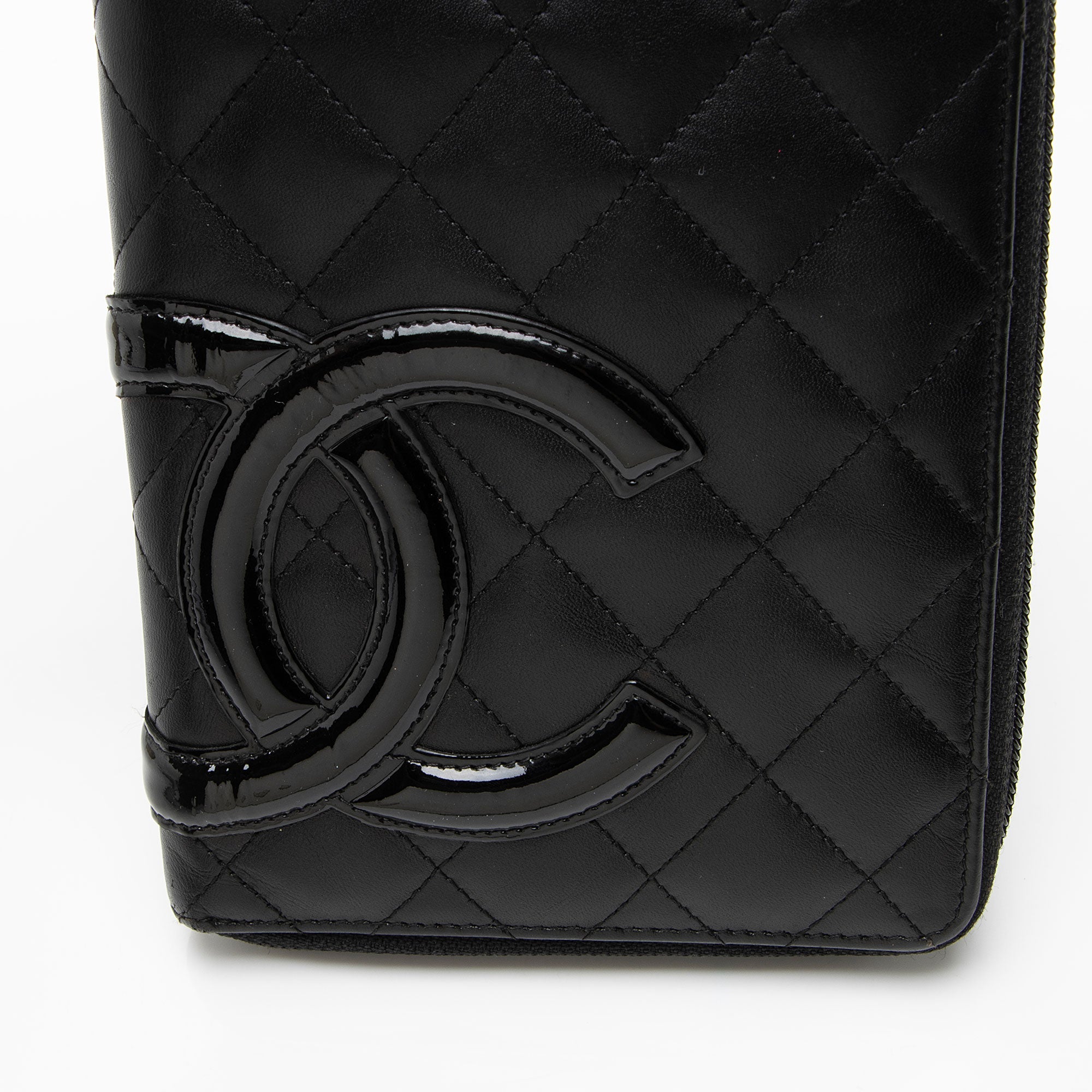 Chanel Lambskin Ligne Cambon Zip Around Organizer Wallet