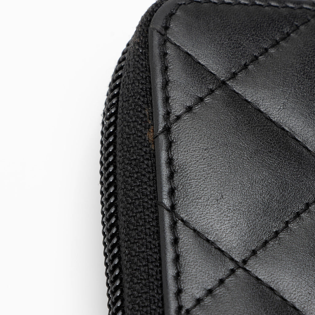 Chanel Lambskin Ligne Cambon Zip Around Organizer Wallet