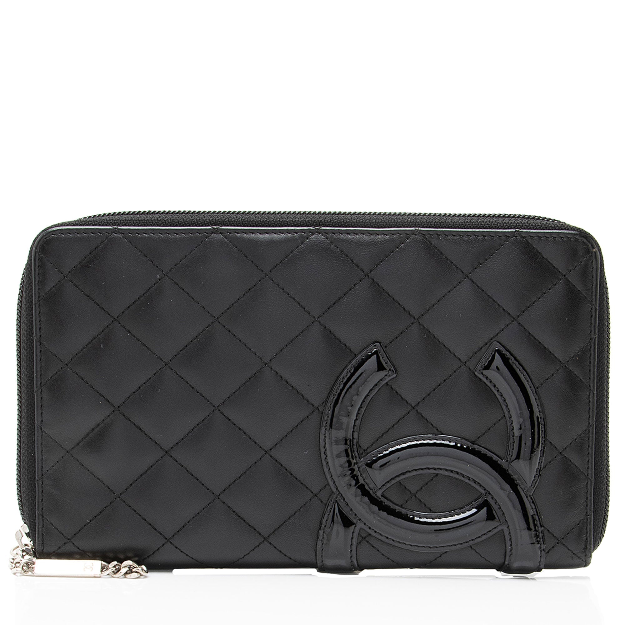 Chanel Lambskin Ligne Cambon Zip Around Organizer Wallet