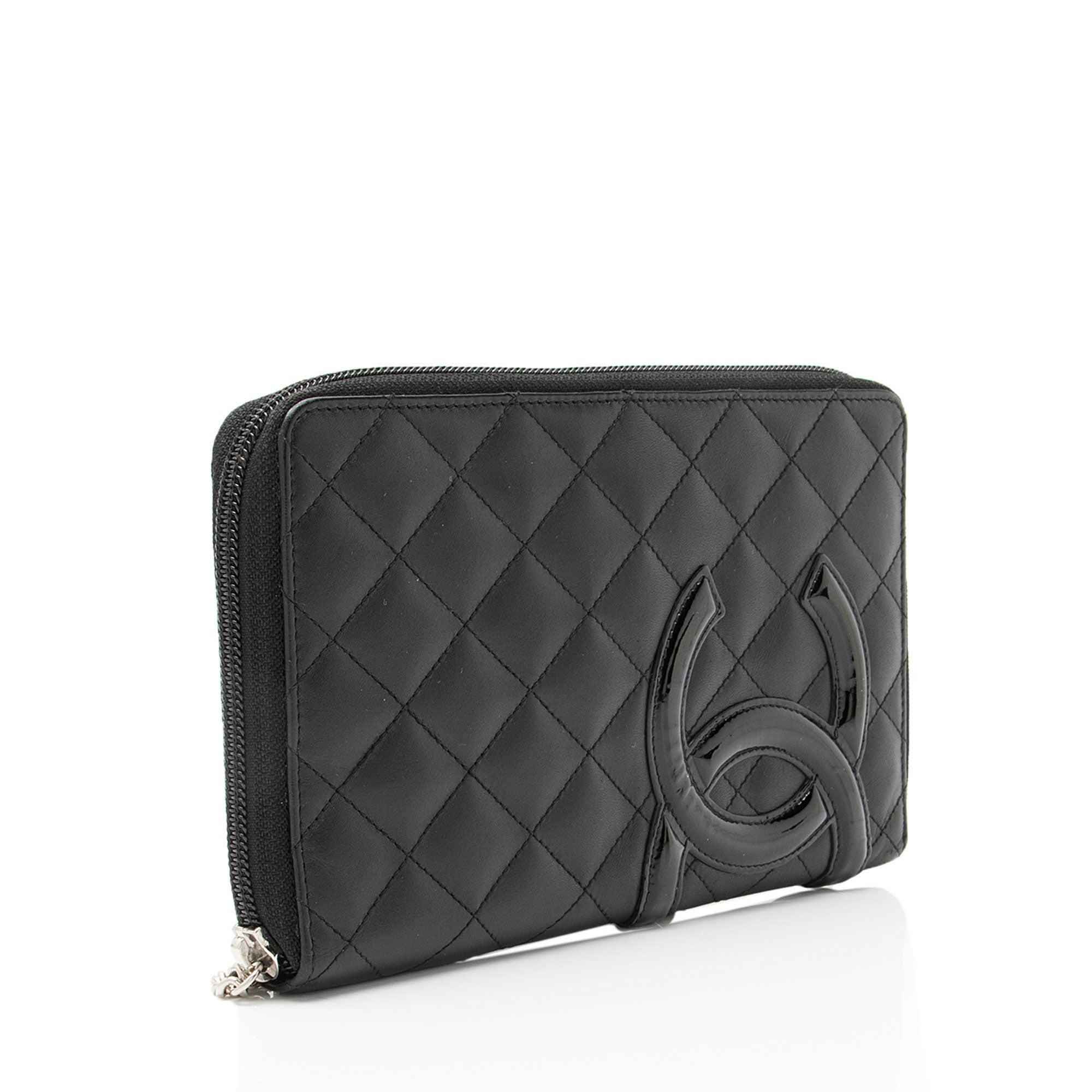 Chanel Lambskin Ligne Cambon Zip Around Organizer Wallet