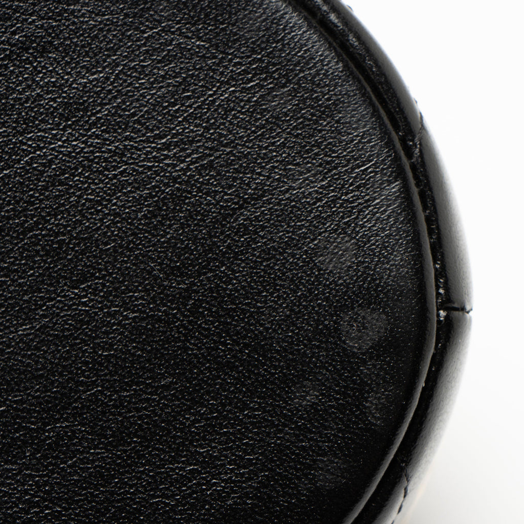 Chanel Lambskin Lock Frame Round Mini Vanity Case with Chain