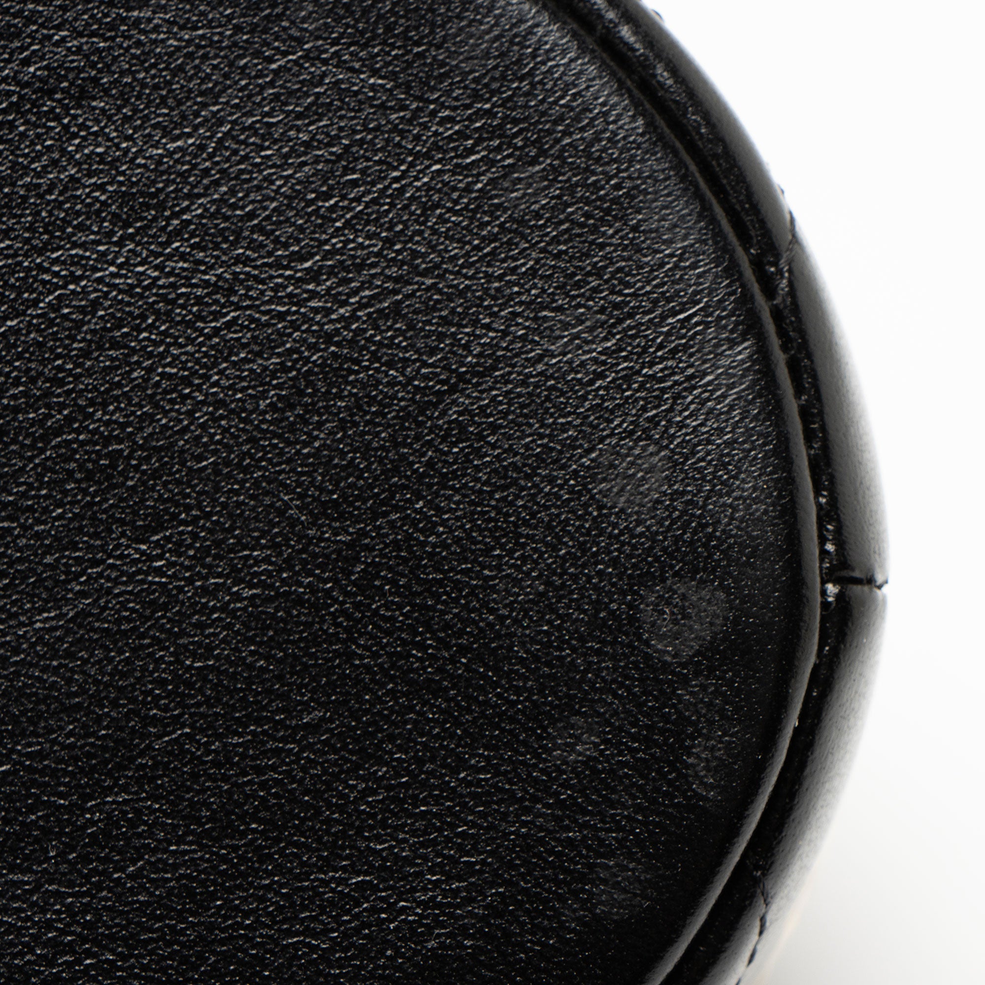 Chanel Lambskin Lock Frame Round Mini Vanity Case with Chain
