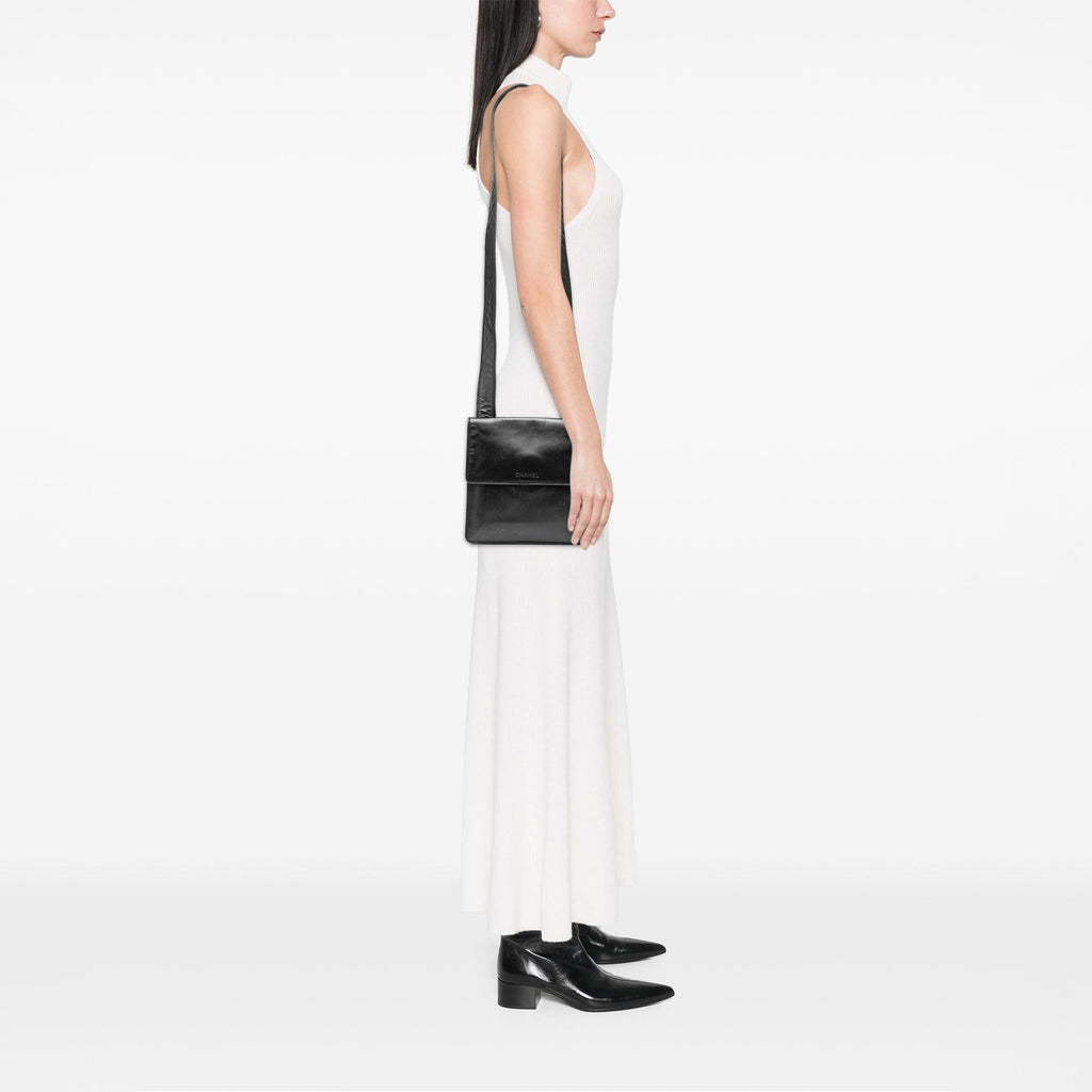 Chanel Lambskin Logo Messenger Bag