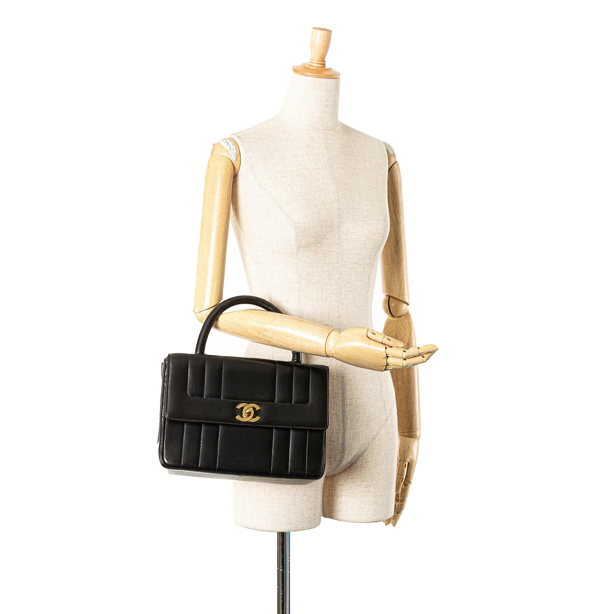 Chanel Lambskin Mademoiselle Kelly Top Handle Bag