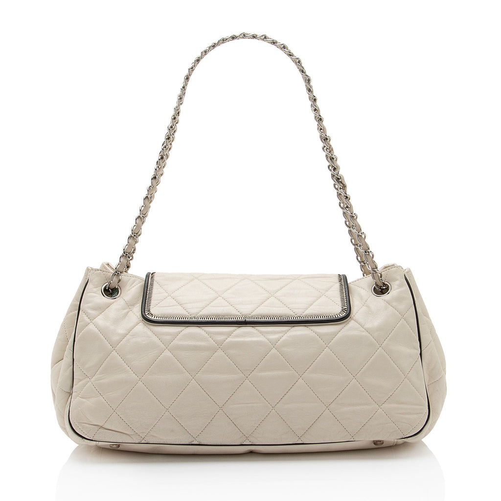 Chanel Lambskin Mademoiselle Lock East West Accordion Shoulder Bag (SHF-L7kNwO)