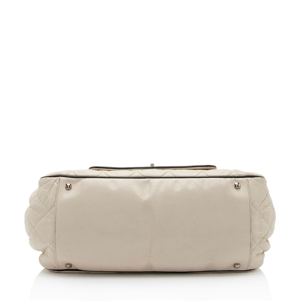 Chanel Lambskin Mademoiselle Lock East West Accordion Shoulder Bag (SHF-L7kNwO)