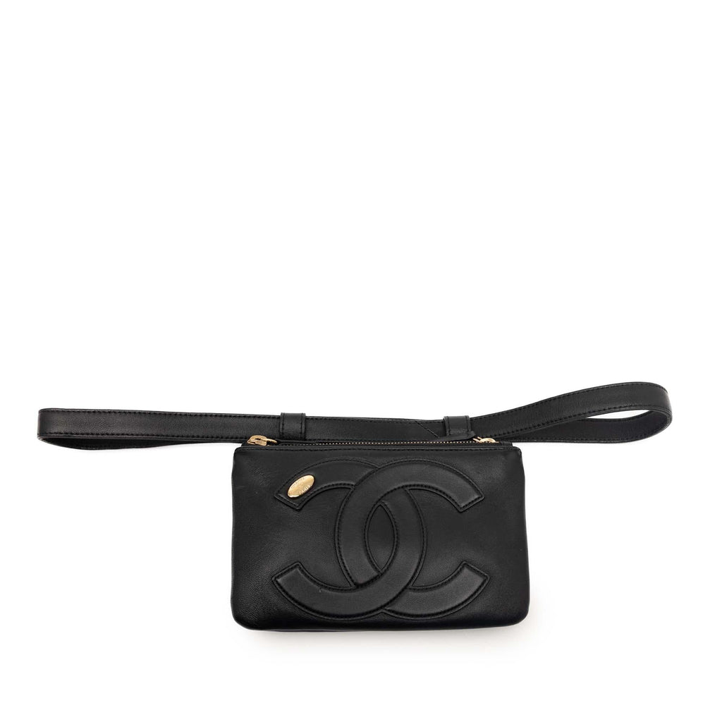 Chanel Lambskin Mania Double Zip Belt Bag