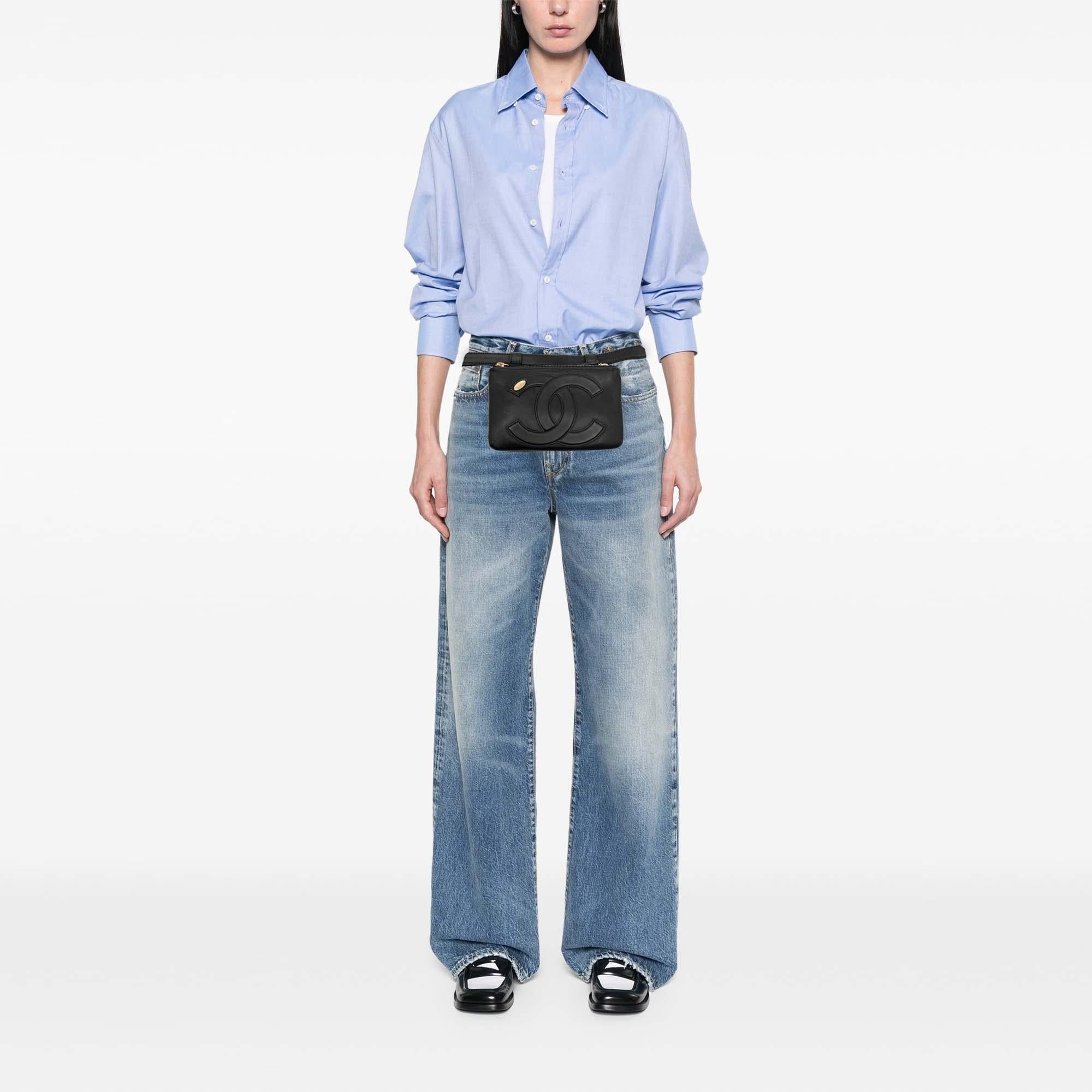 Chanel Lambskin Mania Double Zip Belt Bag