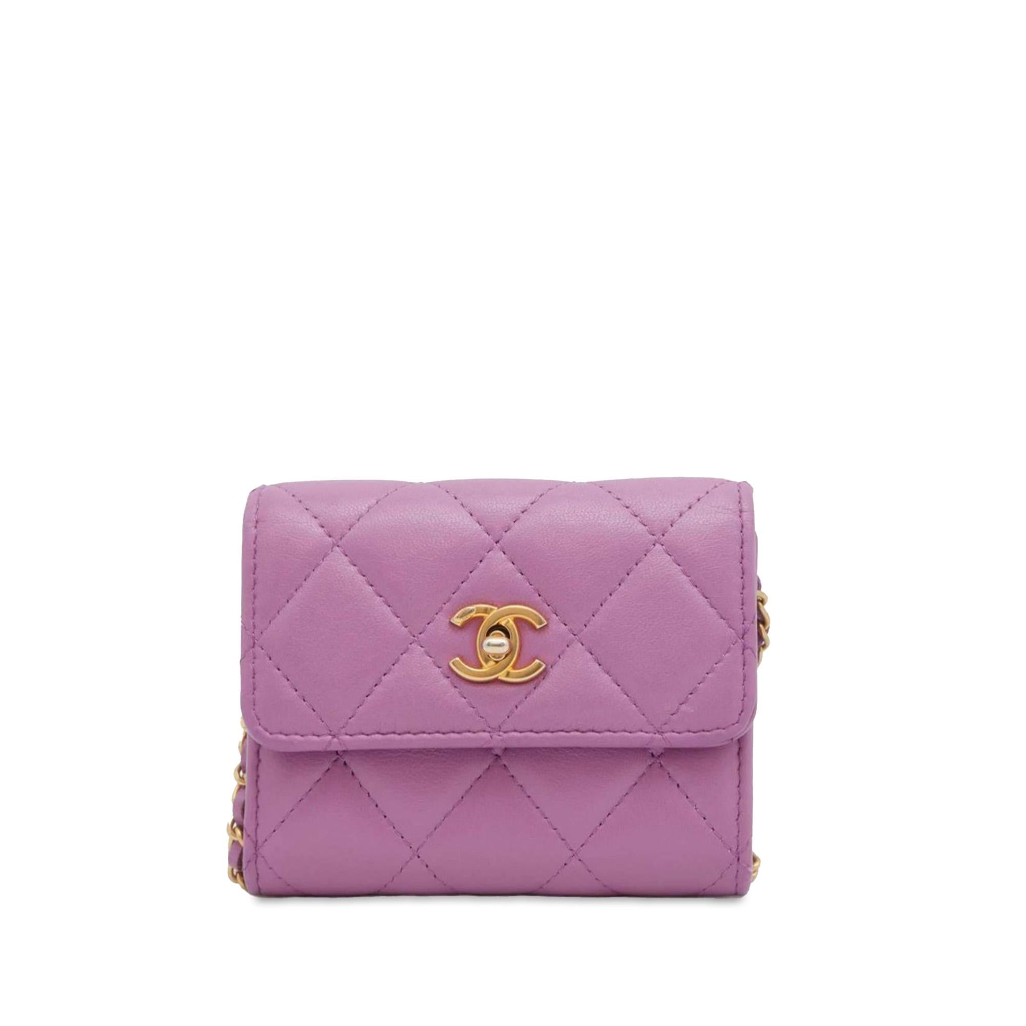 Chanel Lambskin Mini Pearl Crush Wallet with Chain (SHG-rngcqW)