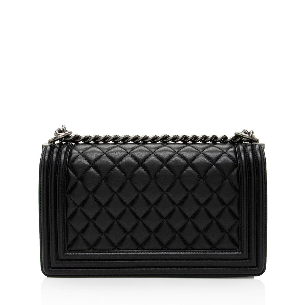 Chanel Lambskin Old Medium Boy Bag (SHF-hdtBBY)