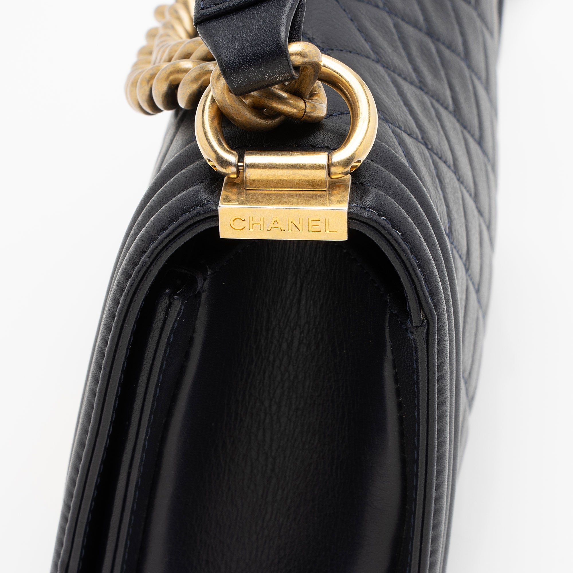 Chanel Lambskin Old Medium Boy Bag (SHF-OdWPxQ)
