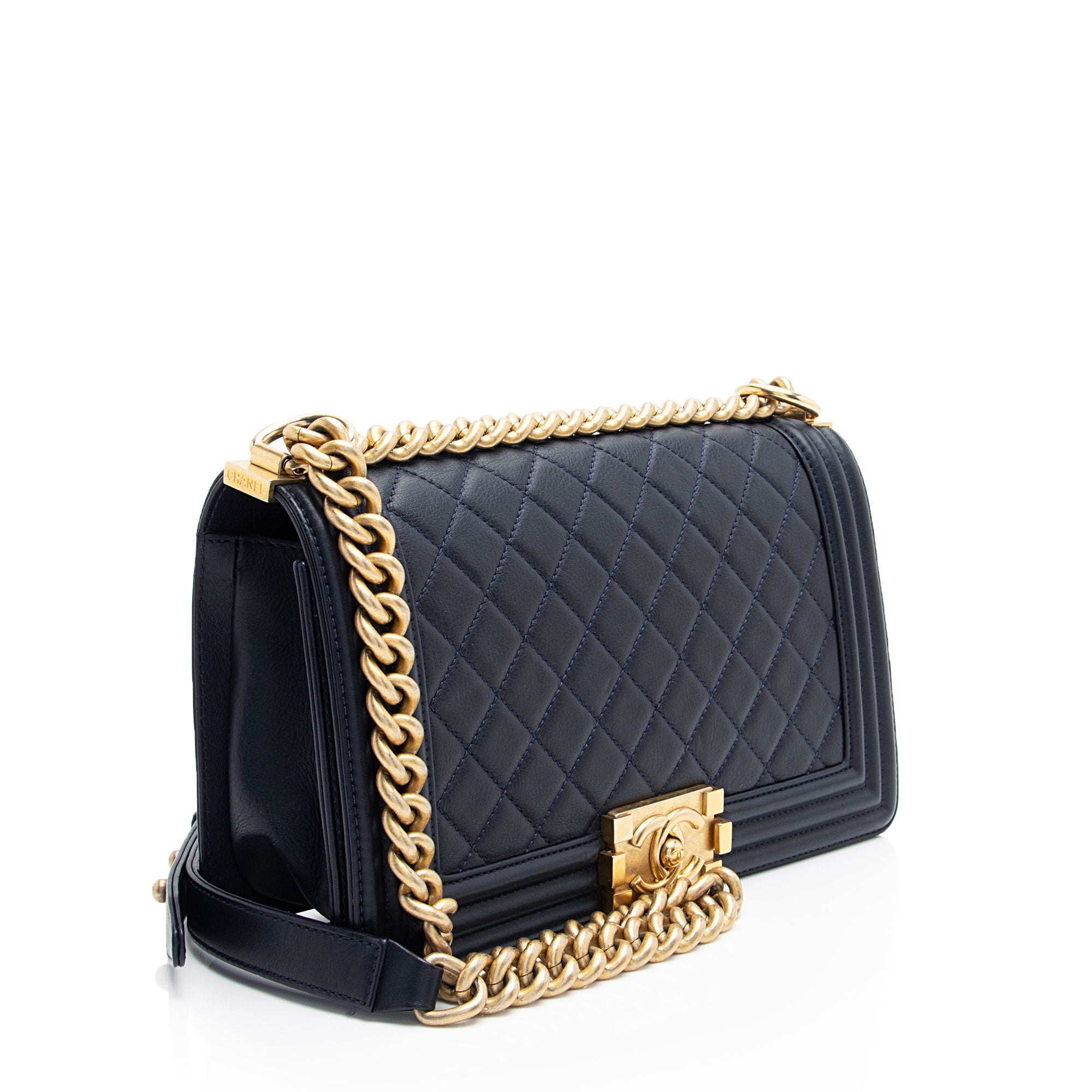 Chanel Lambskin Old Medium Boy Bag (SHF-OdWPxQ)