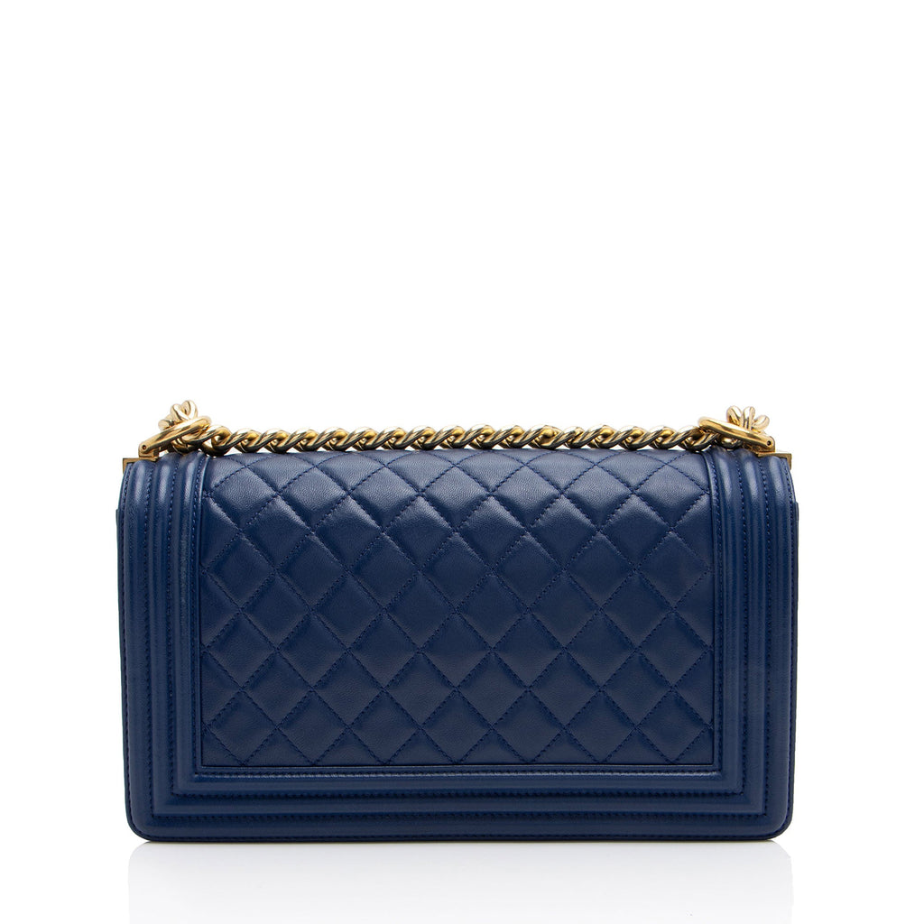 Chanel Lambskin Old Medium Boy Bag (SHF-lx1VjZ)