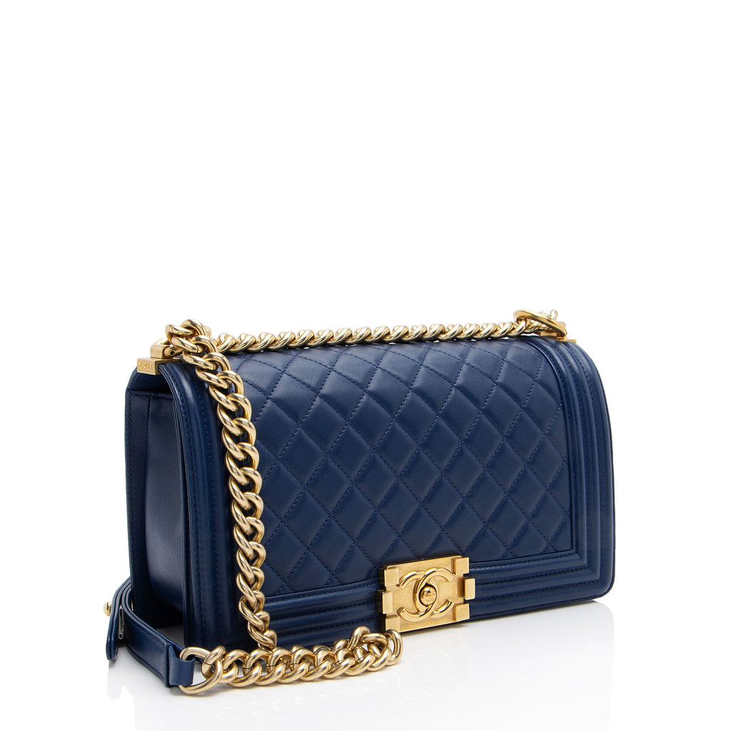 Chanel Lambskin Old Medium Boy Bag (SHF-lx1VjZ)