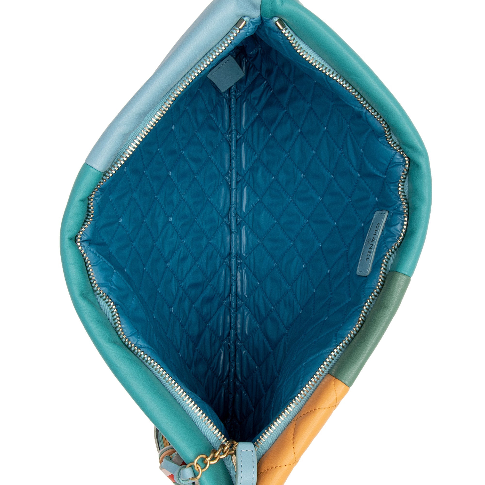 Chanel Lambskin Patchwork CC Large Pouch (SHF-2gEPBn)