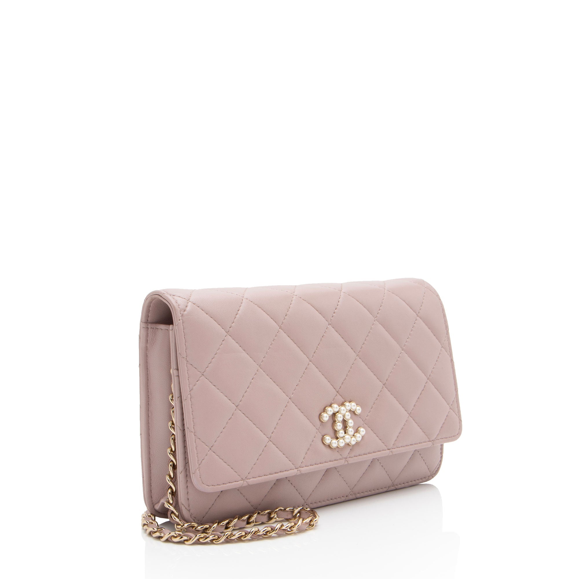 Chanel Lambskin Pearl CC Wallet on Chain (SHF-xRqAN6)