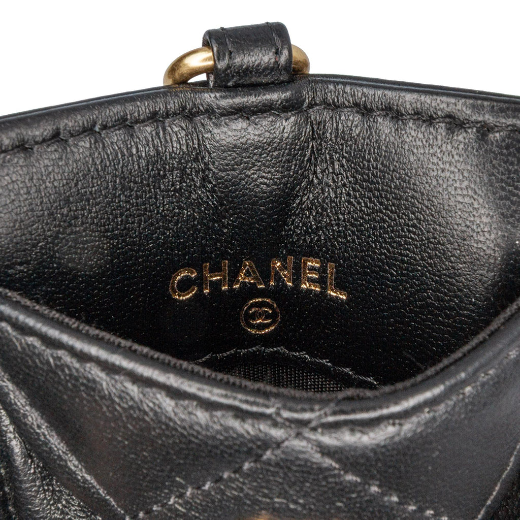 Chanel Lambskin Pearl Crown CC Wristlet Multi Pouches