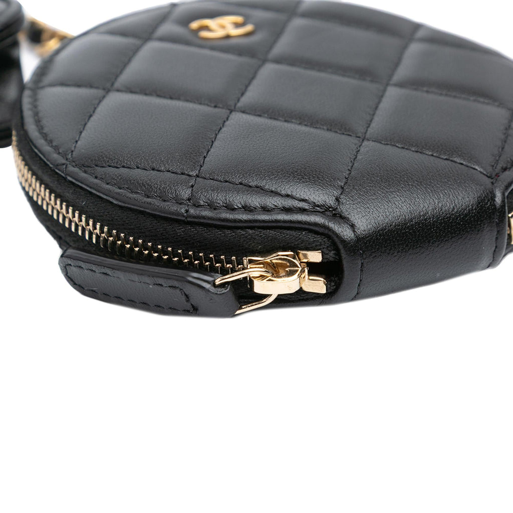 Chanel Lambskin Pearl Crown CC Wristlet Multi Pouches