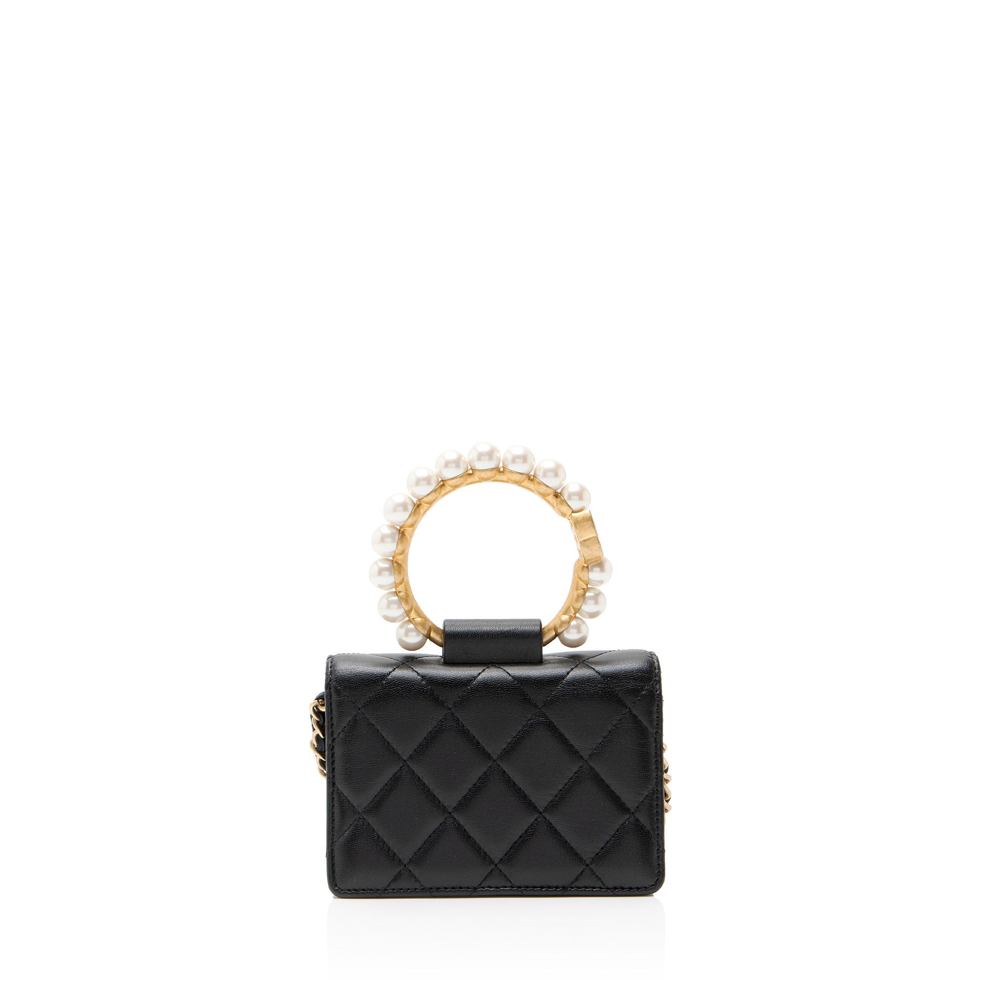 Chanel Lambskin Pearl Crown Clutch with Chain