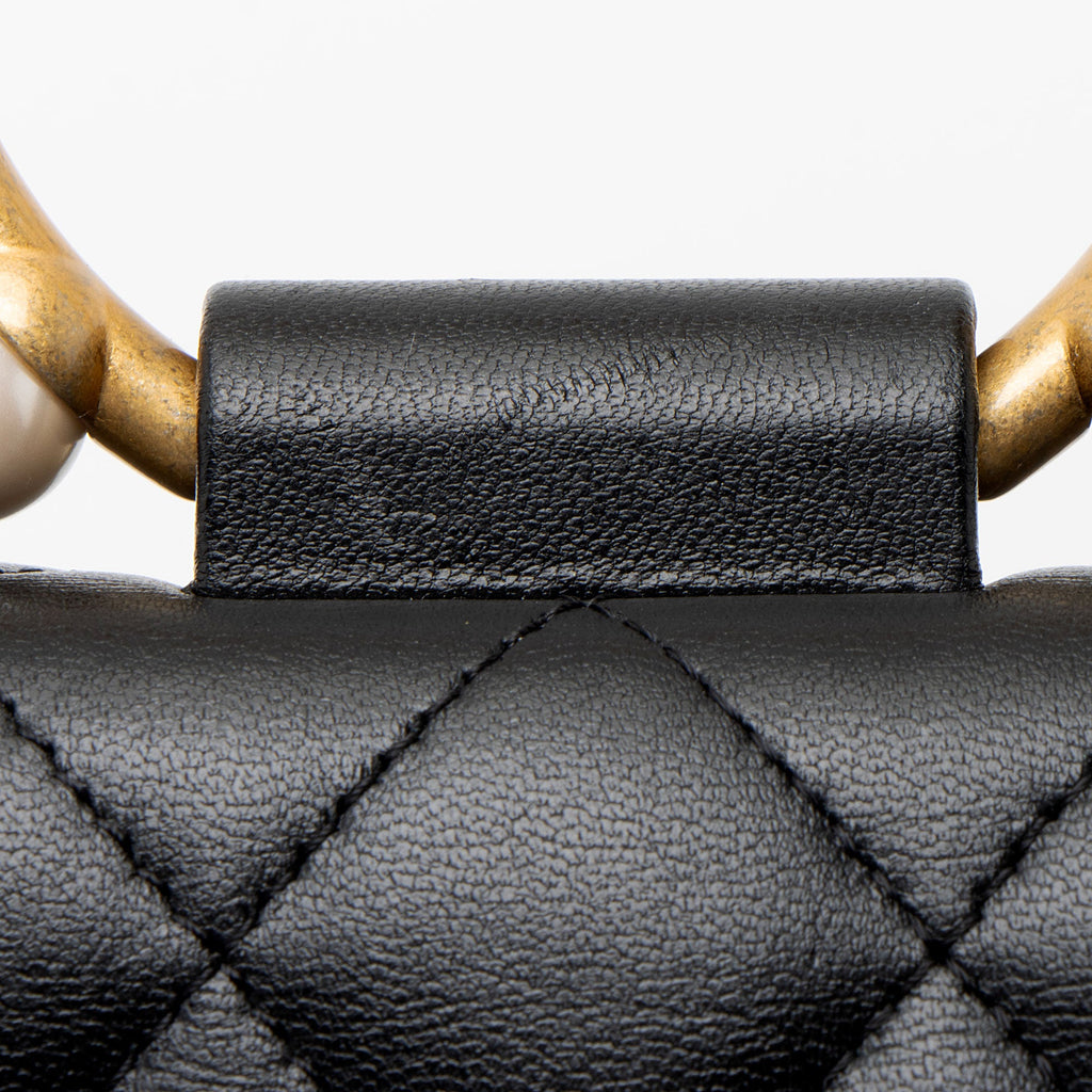 Chanel Lambskin Pearl Crown Clutch with Chain