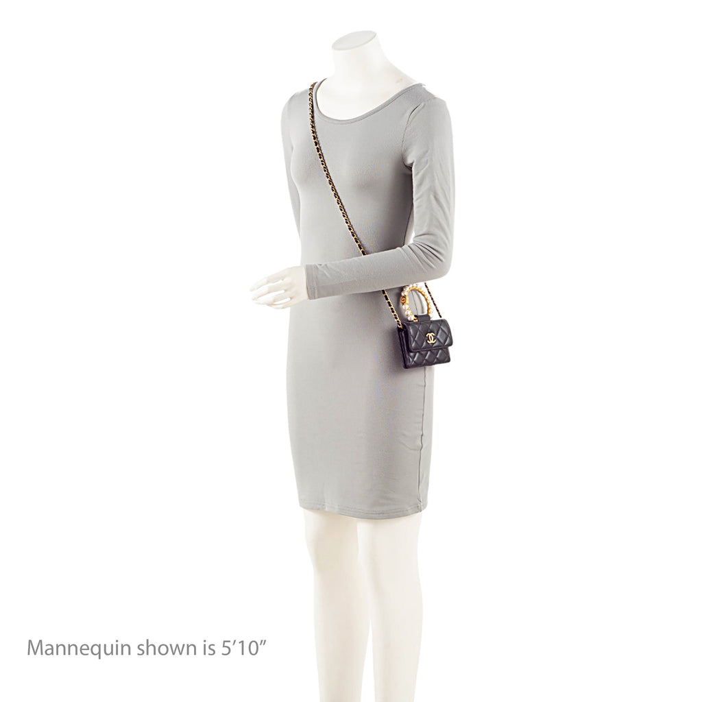 Chanel Lambskin Pearl Crown Clutch with Chain