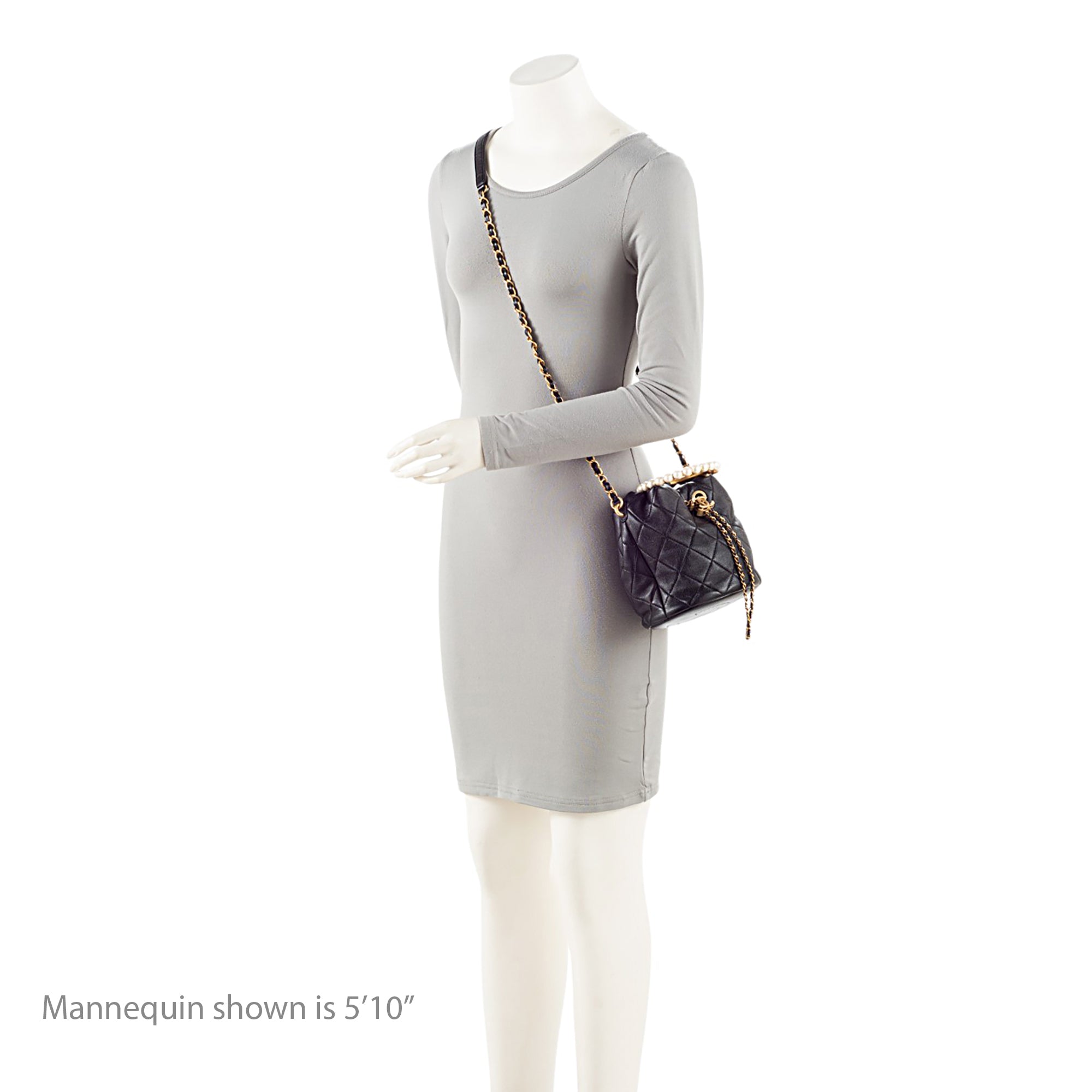 Chanel Lambskin Pearl Crown Drawstring Bucket Bag