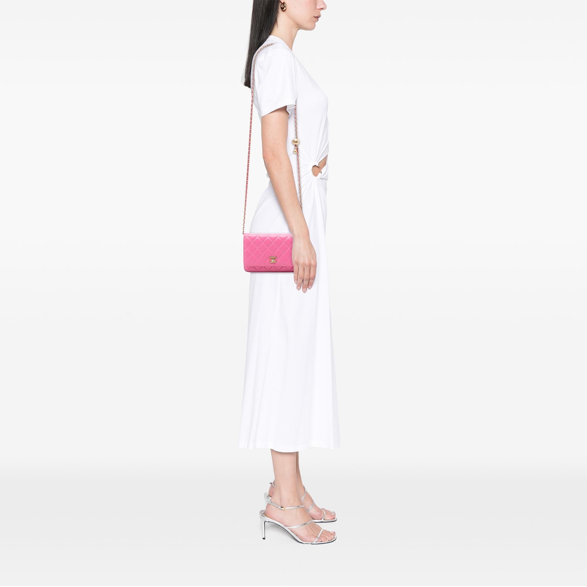 Chanel Lambskin Pearl Crush Wallet On Chain