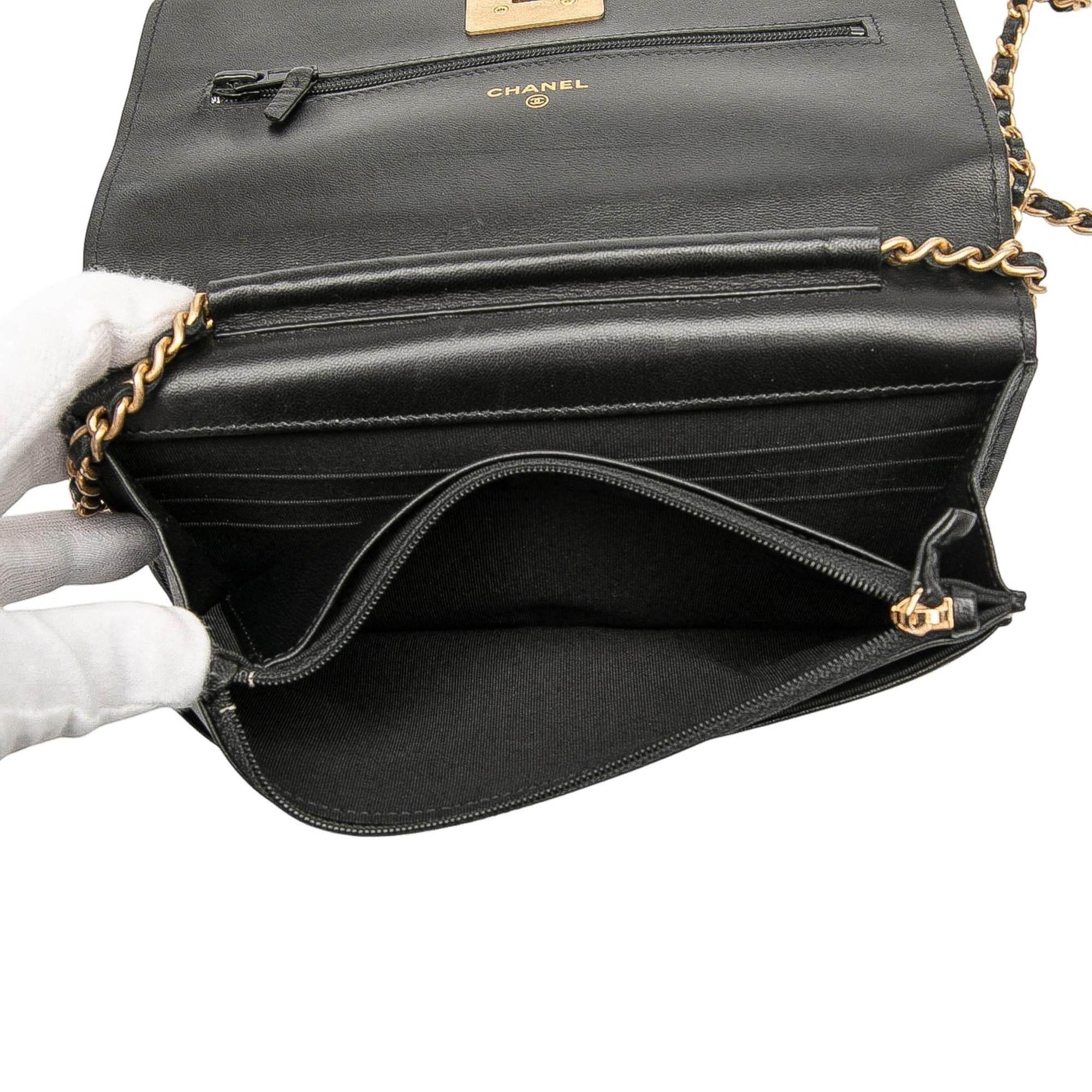 Chanel Lambskin Pyramid Wallet On Chain