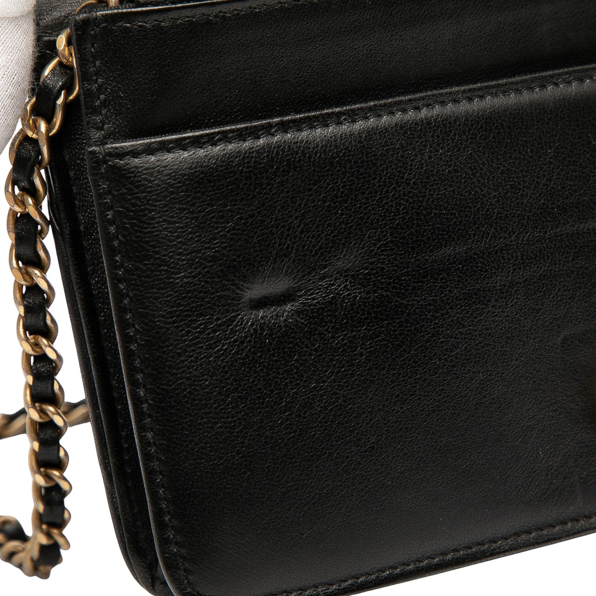 Chanel Lambskin Pyramid Wallet On Chain