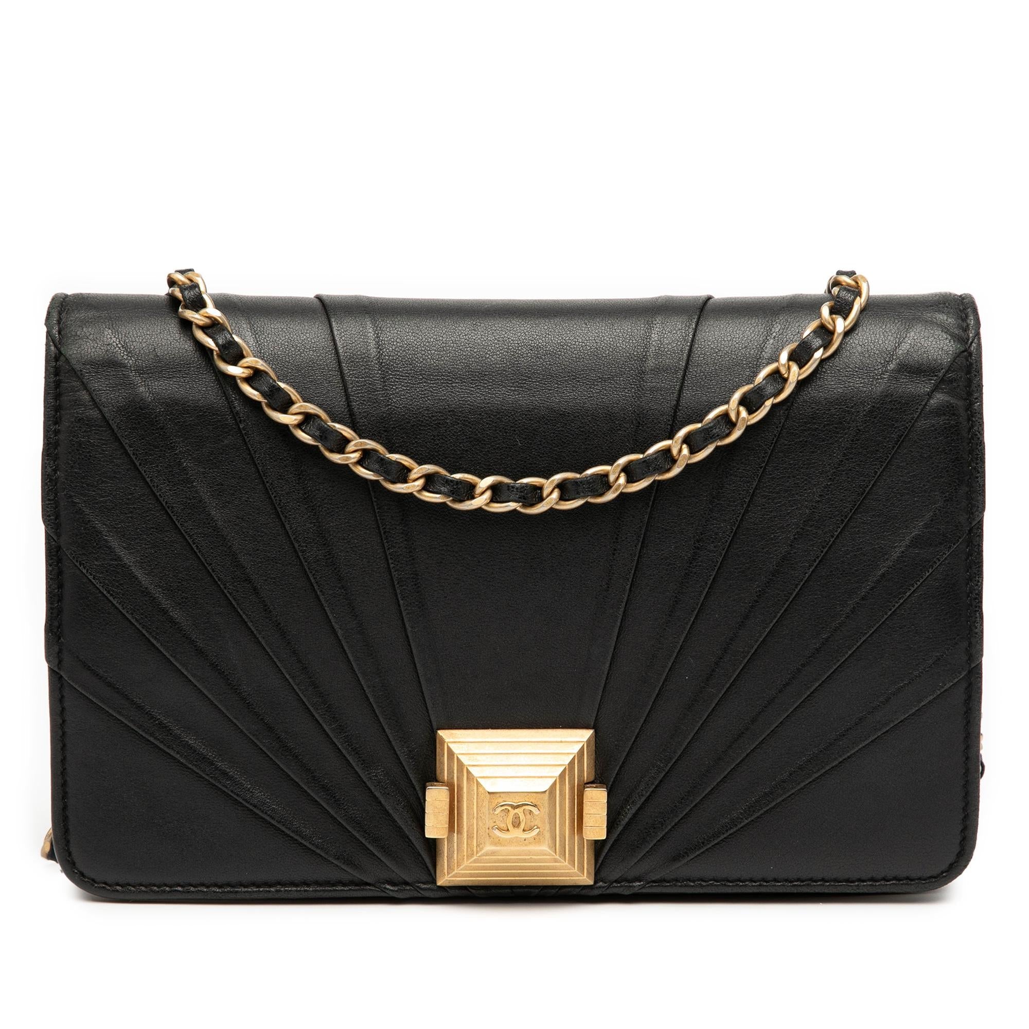 Chanel Lambskin Pyramid Wallet On Chain