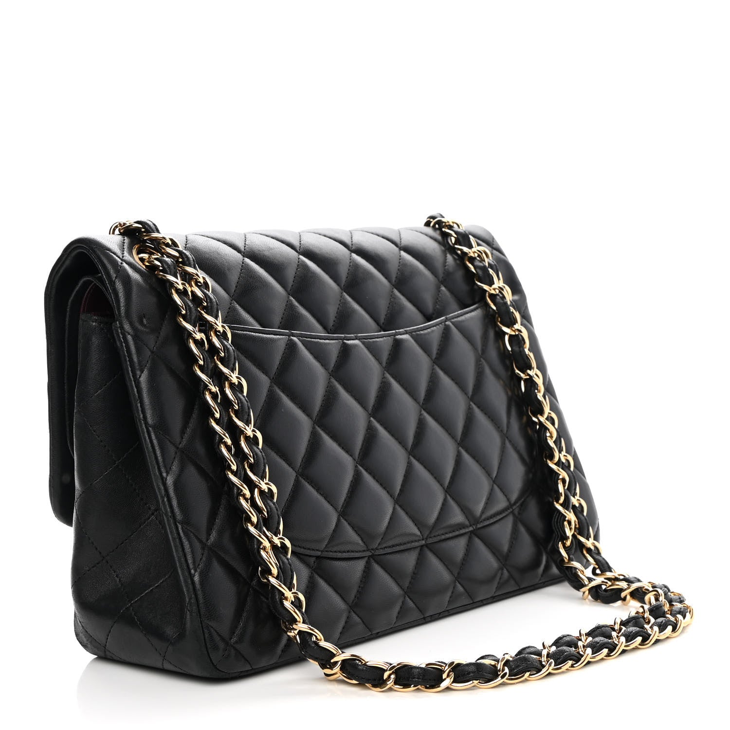 CHANEL QUILTED LAMBSKIN DOUBLE FLAP JUMBO BAG