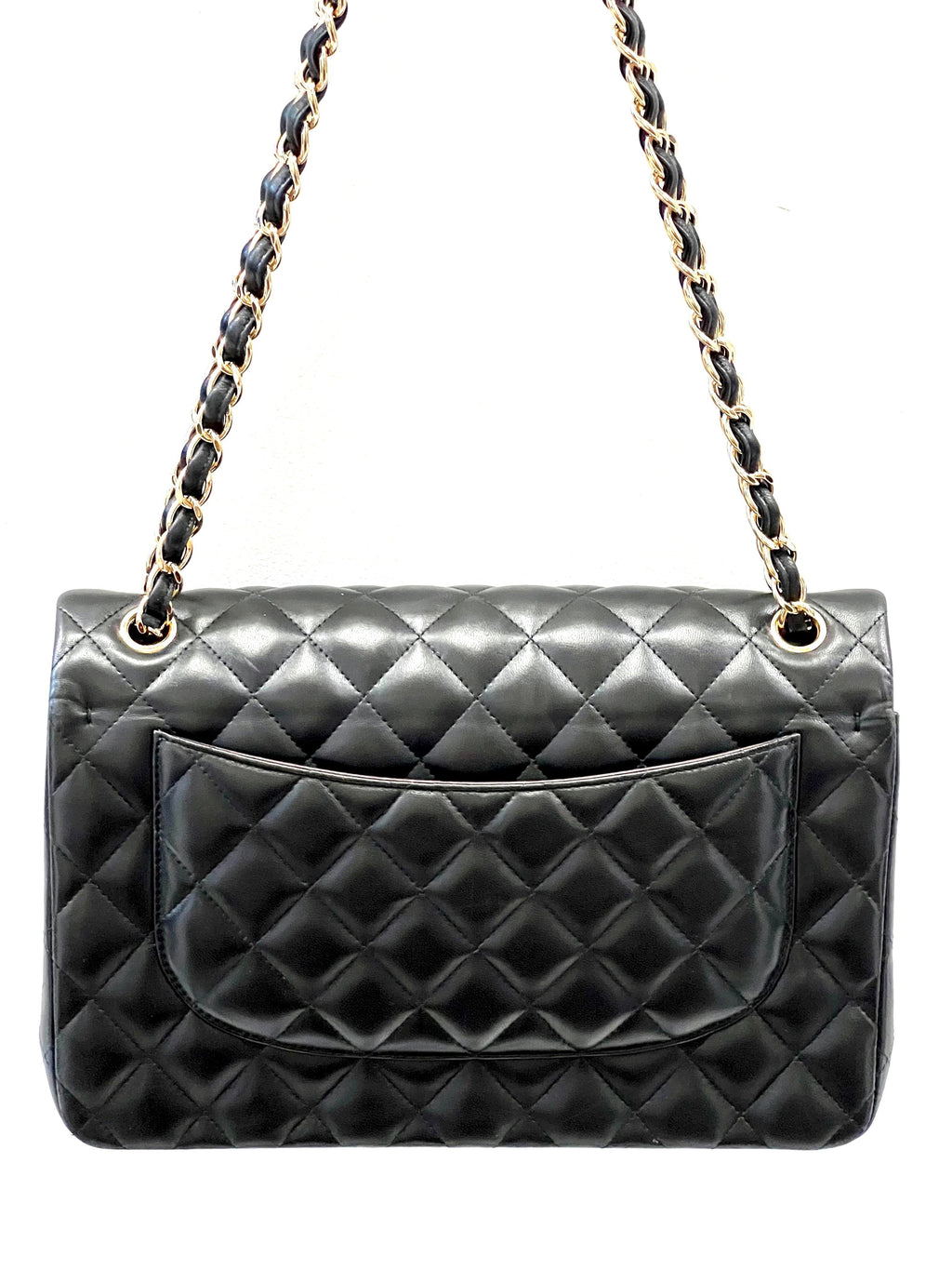 CHANEL QUILTED LAMBSKIN DOUBLE FLAP JUMBO BAG