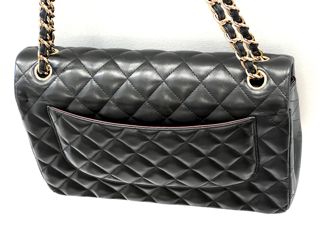 CHANEL QUILTED LAMBSKIN DOUBLE FLAP JUMBO BAG