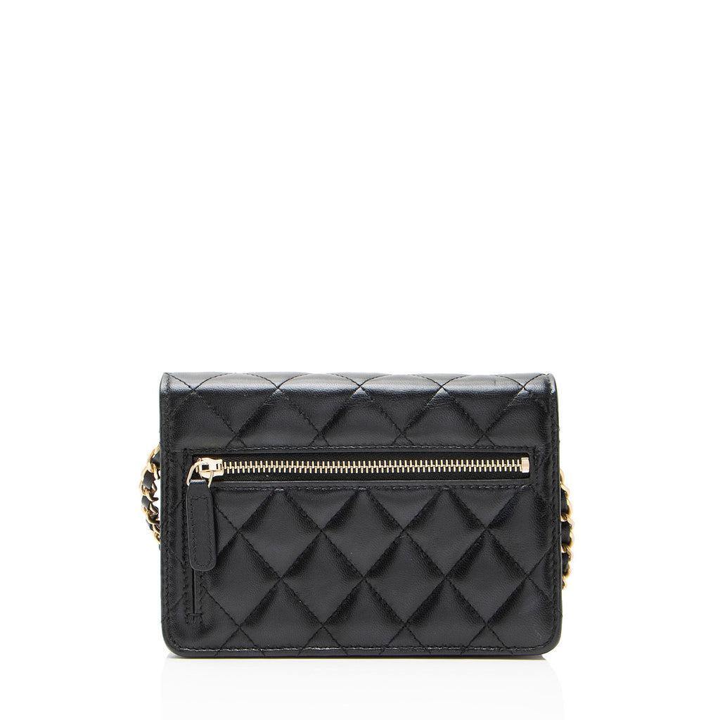 Chanel Lambskin Romance Mini Wallet on Chain