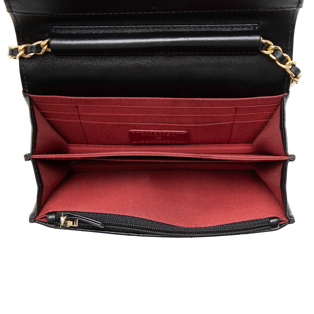 Chanel Lambskin Romance Mini Wallet on Chain
