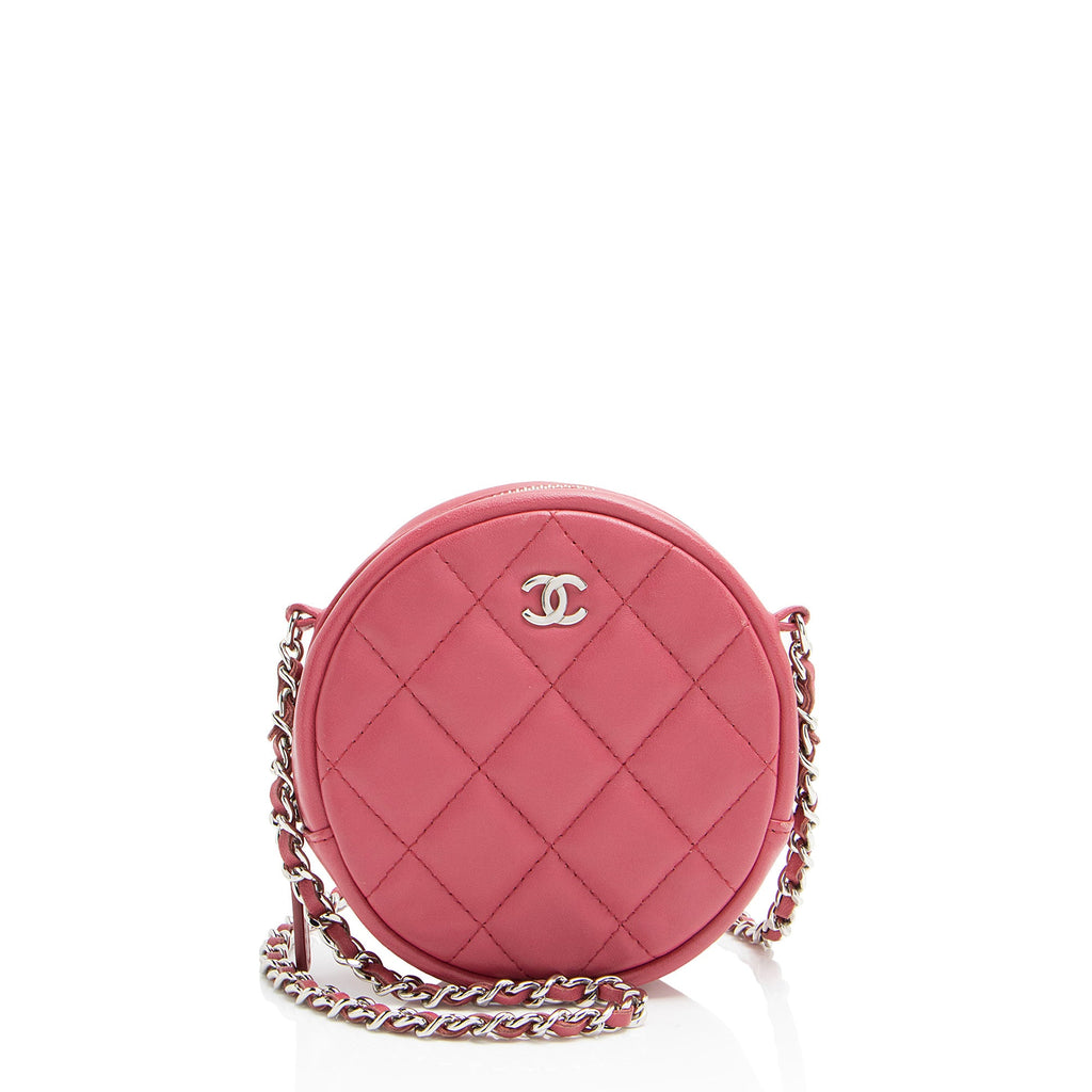 Chanel Lambskin Round Clutch with Chain