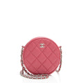 Chanel Lambskin Round Clutch with Chain