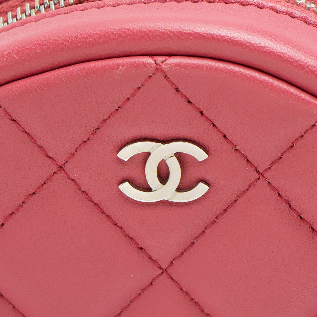 Chanel Lambskin Round Clutch with Chain