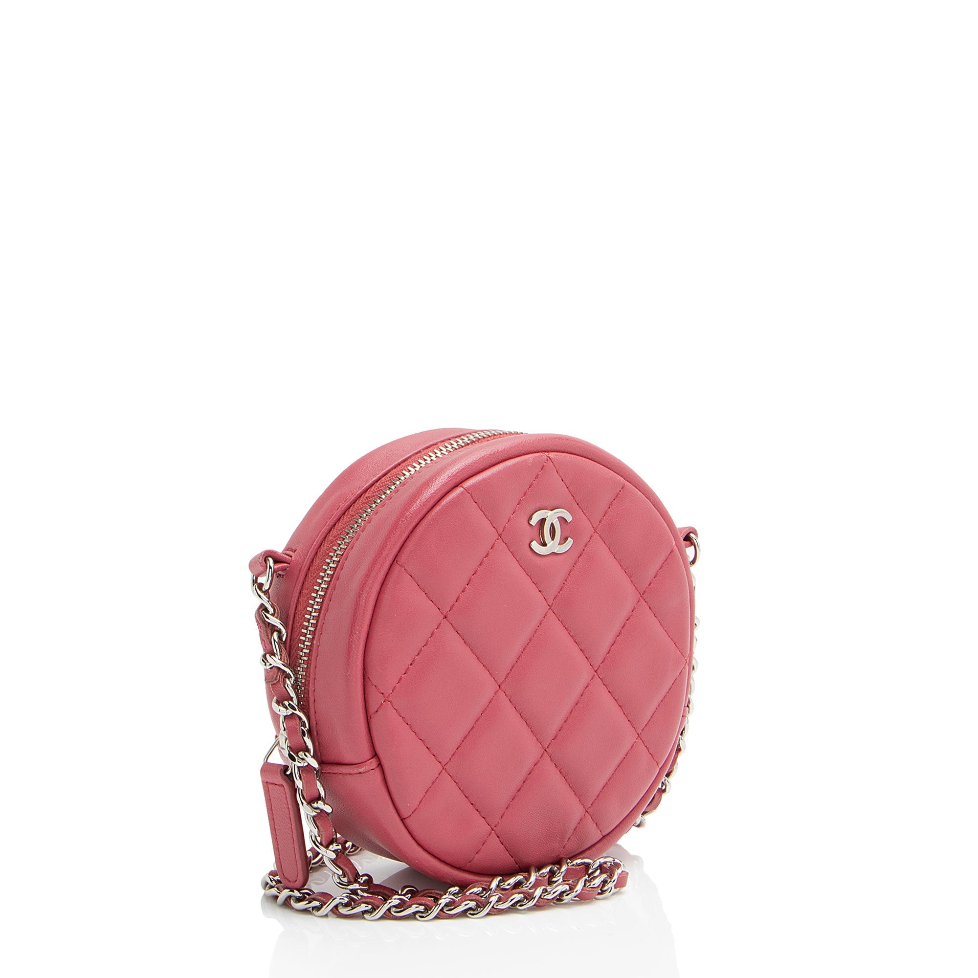Chanel Lambskin Round Clutch with Chain