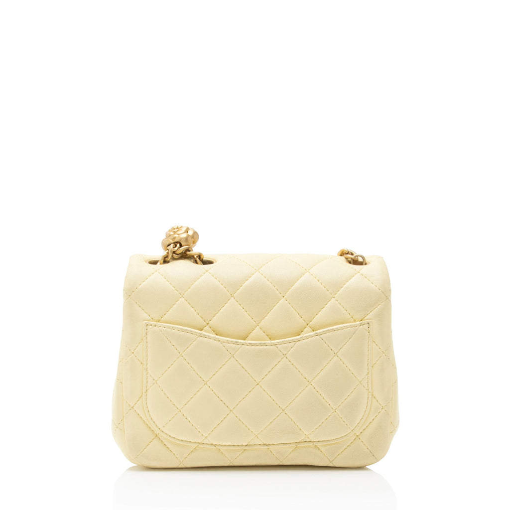 Chanel Lambskin Sweet Camellia Square Mini Flap Bag