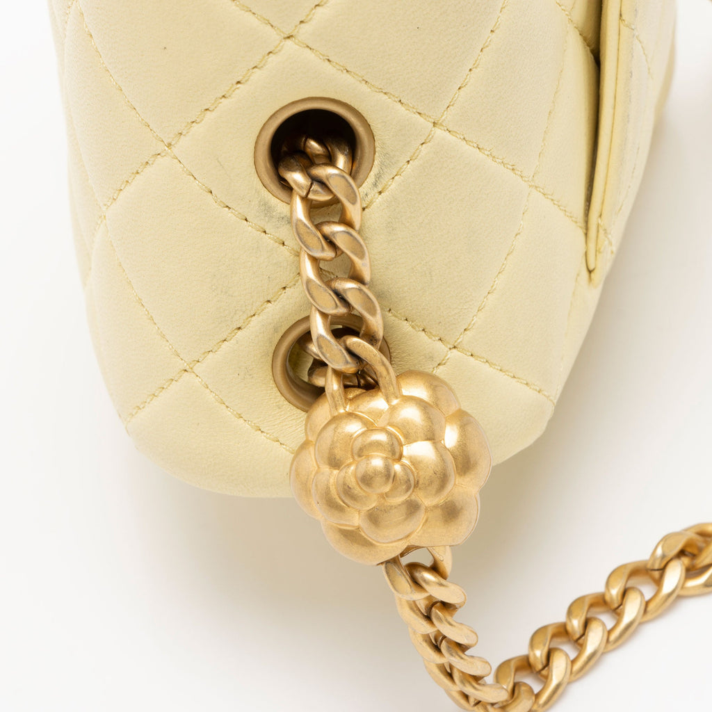 Chanel Lambskin Sweet Camellia Square Mini Flap Bag