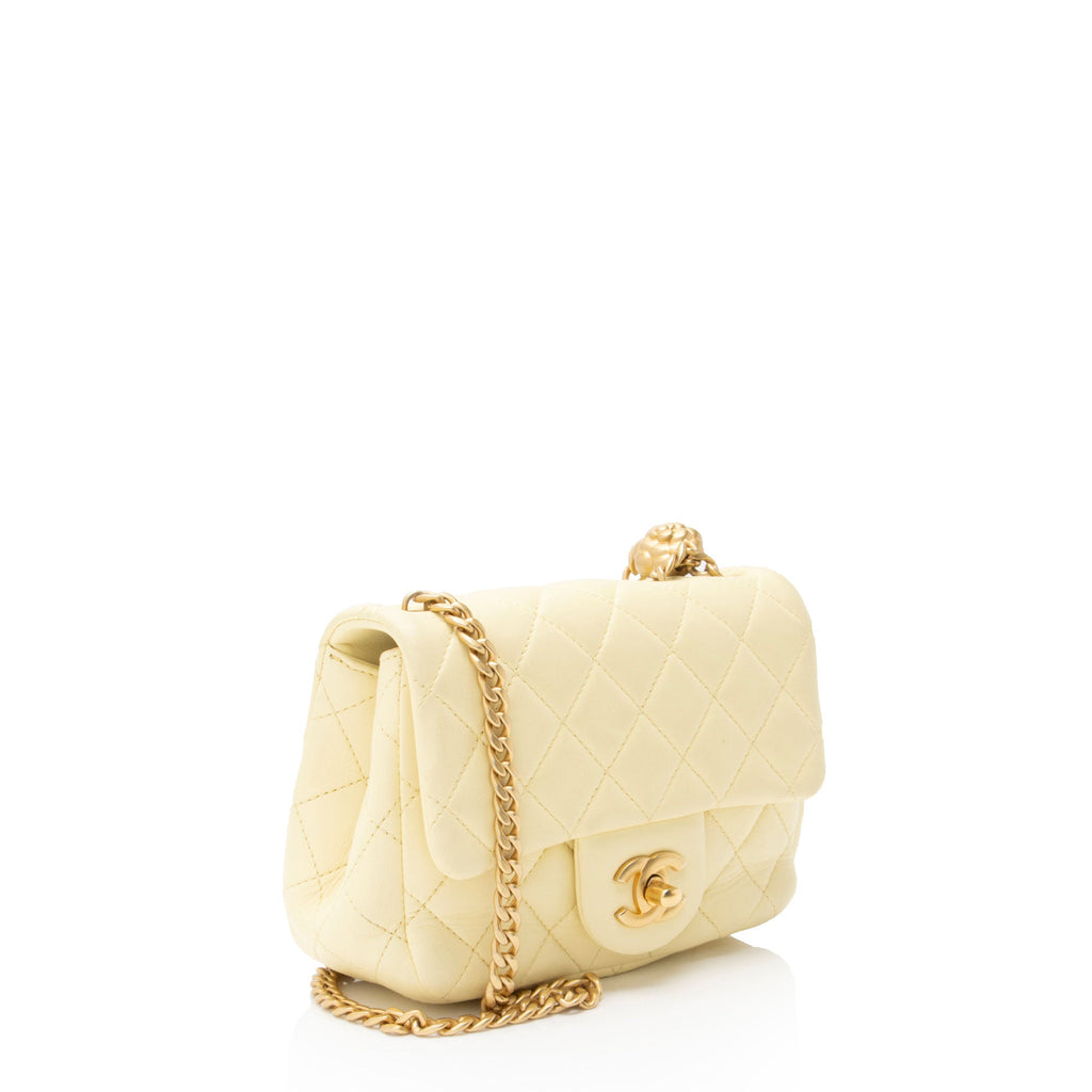 Chanel Lambskin Sweet Camellia Square Mini Flap Bag
